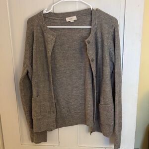 LOFT Gray Women's Button-Up Cardigan